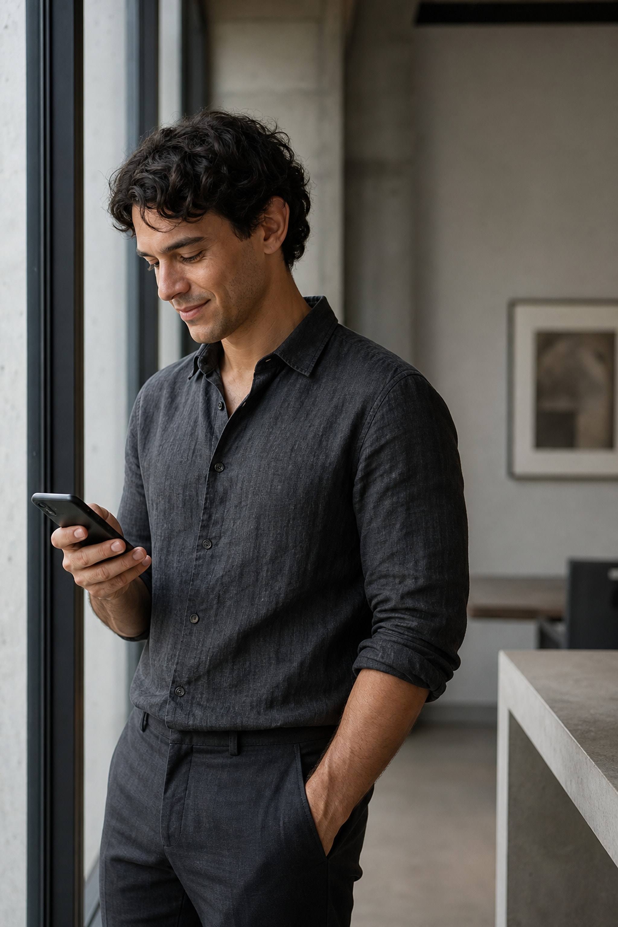 Klant die op zijn telefoon het portaal opent en tekent